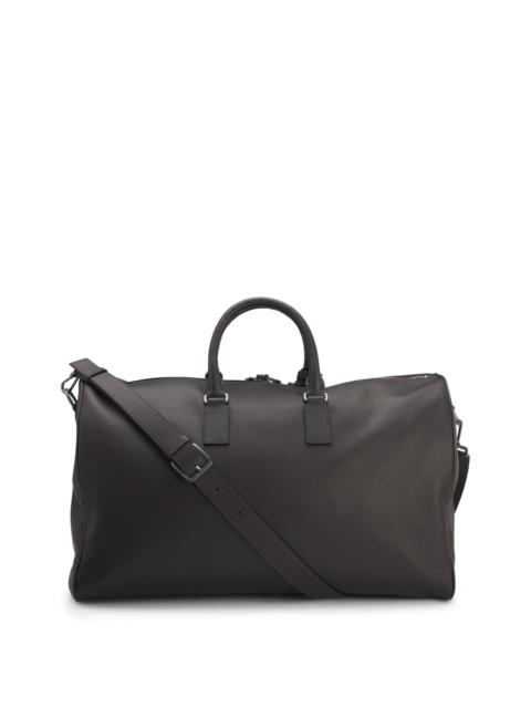 BECKHAM X BOSS HOLDALL IN GRAINED LEATHER WITH ADDRESS TAG