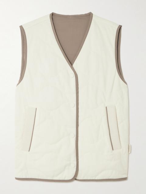 Lori Reversible Quilted Flannel And Twill Vest