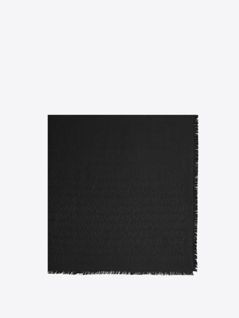 monogram large square scarf in silk and wool jacquard