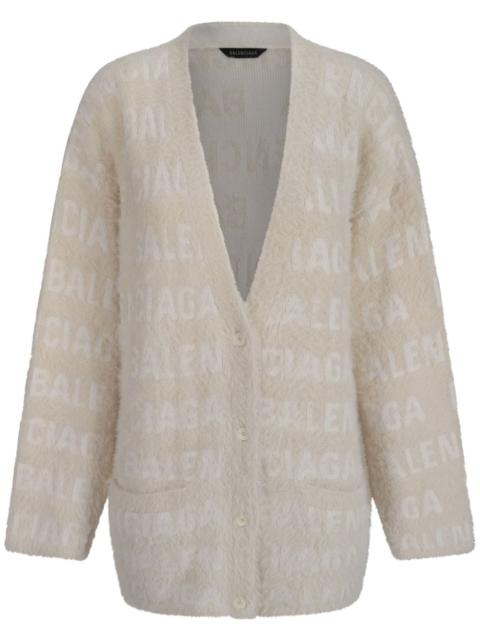 all-over logo cardigan