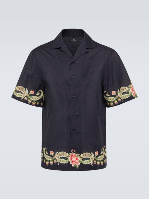 Floral cotton bowling shirt