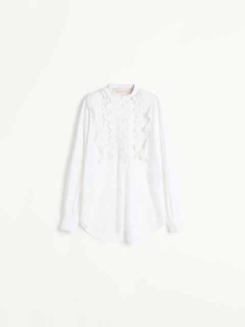 EMBROIDERED COTTON AND LINEN TOP
