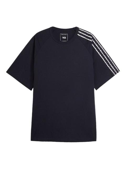 raw-edge 3-stripes T-shirt