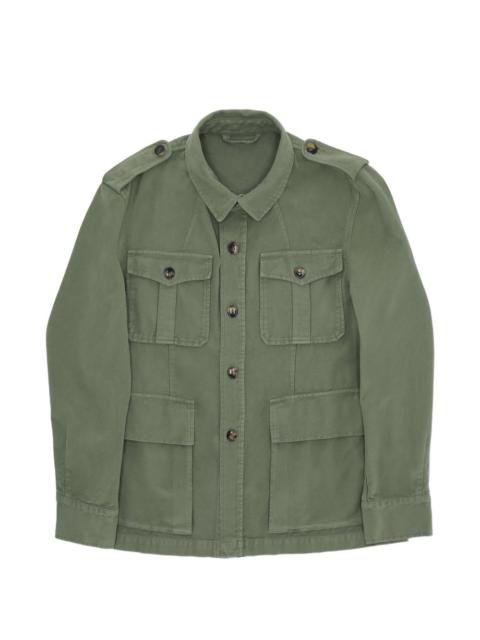buttoned four-pocket overshirt
