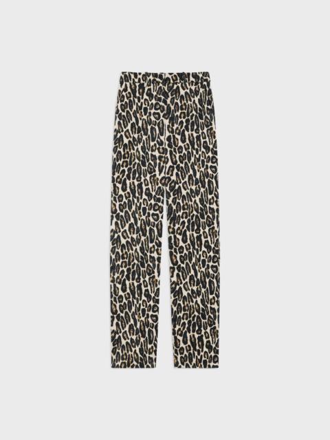 Relaxed Straight Pant  in Stretch Leopard Wool