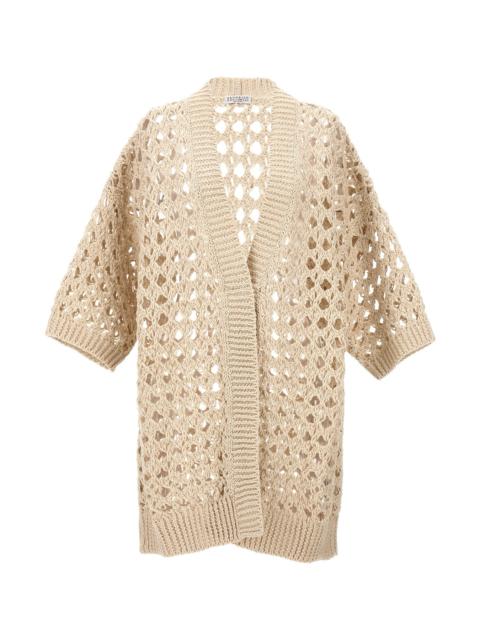 Openwork knit cardigan