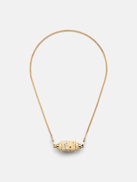 Milky Way 18kt gold locket necklace with diamonds and rubies