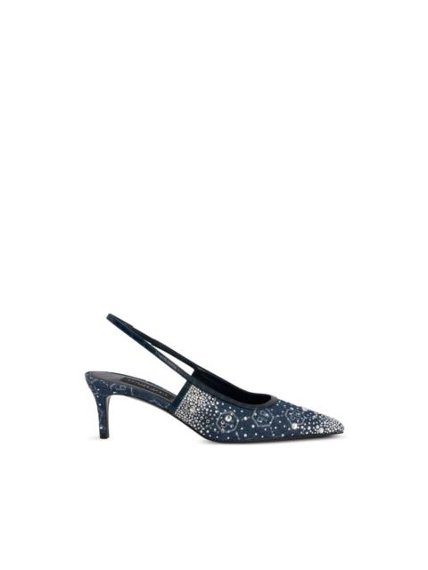 monogram strass heeled pumps