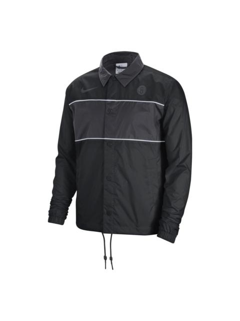 Nike Brooklyn Nets Coach Jacket 'Black' DR2334-010
