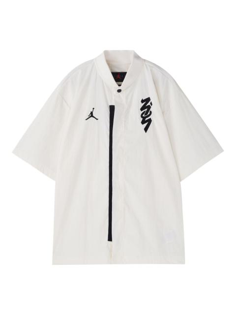 Air Jordan FW22 Logo Zion Shirt 'White Black' DR2173-133