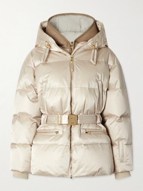 Lyra-ld Hooded Belted Layered Down Jacket