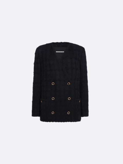 CHECK TWEED BOUCLÉ DOUBLE BREASTED JACKET