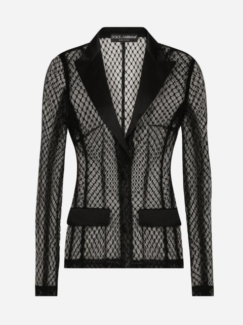 Single-breasted mesh Dolce tuxedo jacket