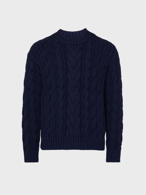 MEN CABLE-KNIT COTTON SWEATER