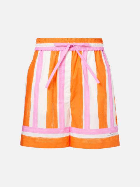 Striped cotton shorts
