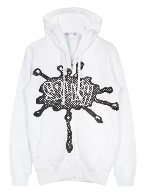 printed zip hoodie