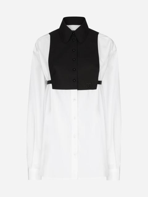 Cotton shirt with contrasting shirt front
