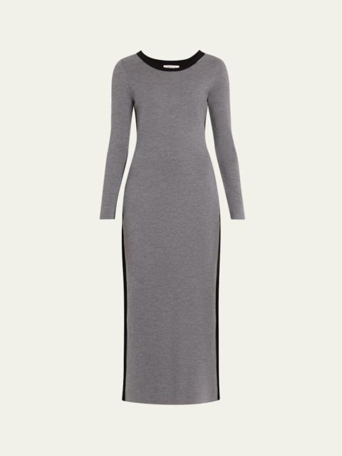 Angie Colorblock Long-Sleeve Ankle Dress