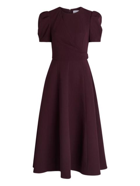 Syrah puff-sleeve A-line midi dress
