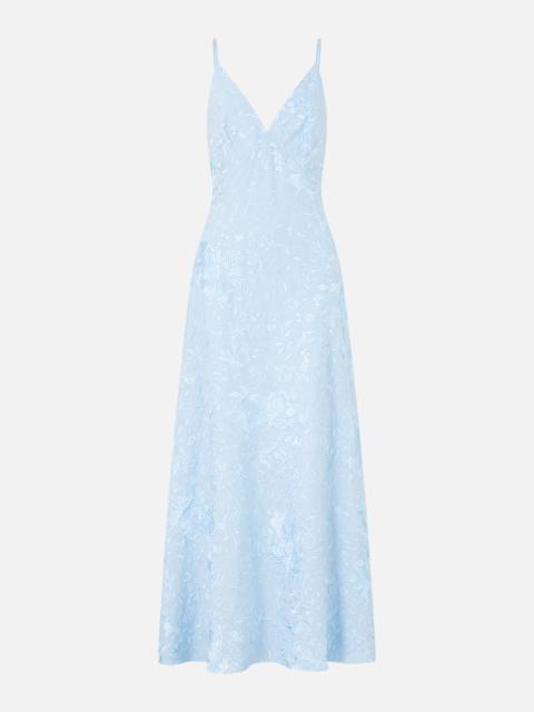 V NECK FULL LENGTH BIAS SLIP DRESS