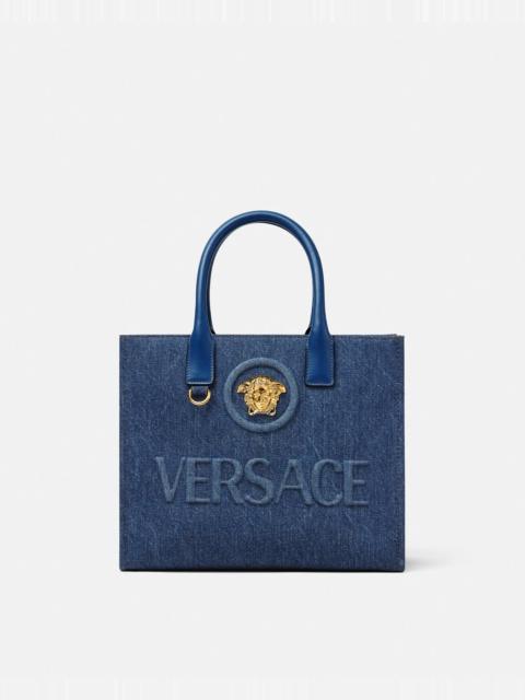 La Medusa Denim Small Tote Bag