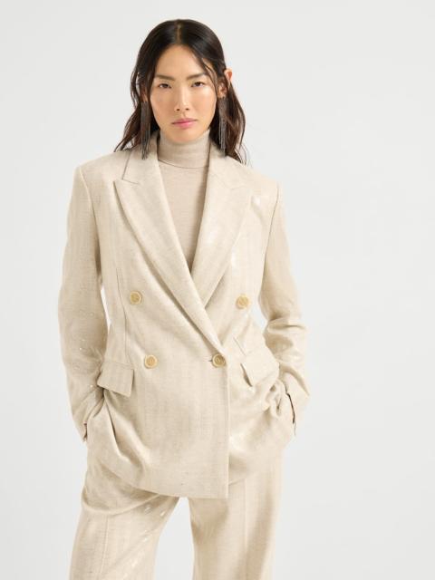 Wool and cashmere dazzling chevron blazer