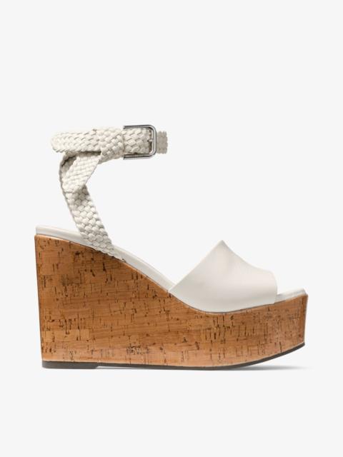 Jori 100
Latte Shiny Calf Leather and Shiny Cork Wedges