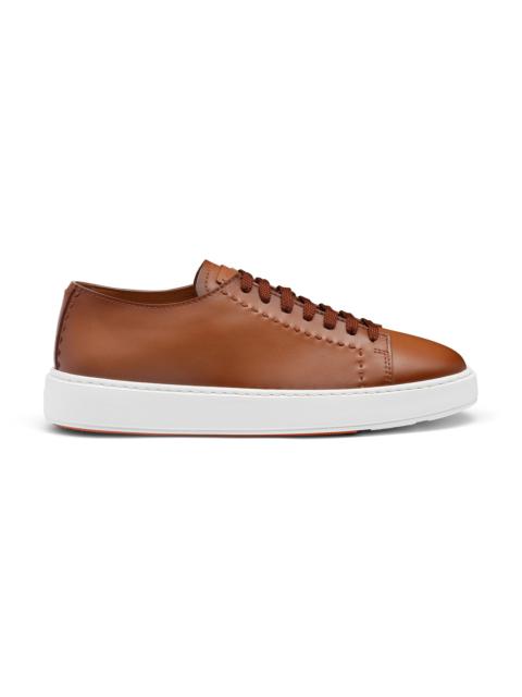 Men's light brown leather sneaker