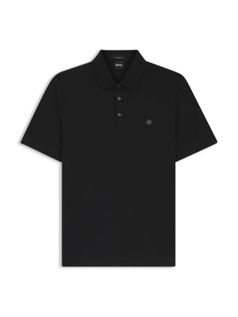 MERCERIZED-COTTON POLO SHIRT WITH DOUBLE B MONOGRAM