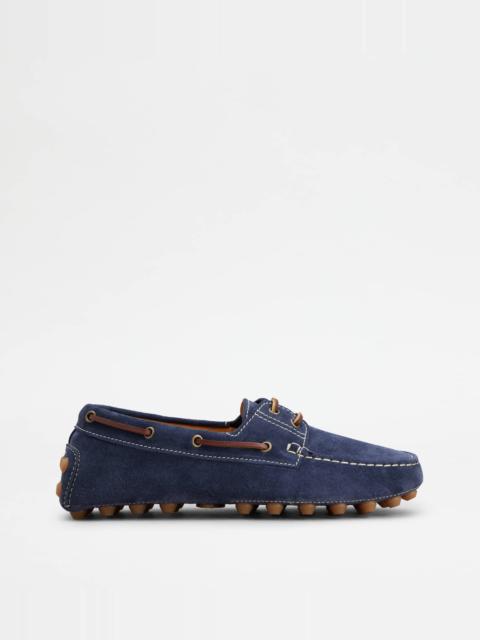 BOAT GOMMINO BUBBLE IN SUEDE - BLUE, BROWN