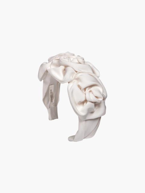 Triple Rosette Headband in Silk Faille