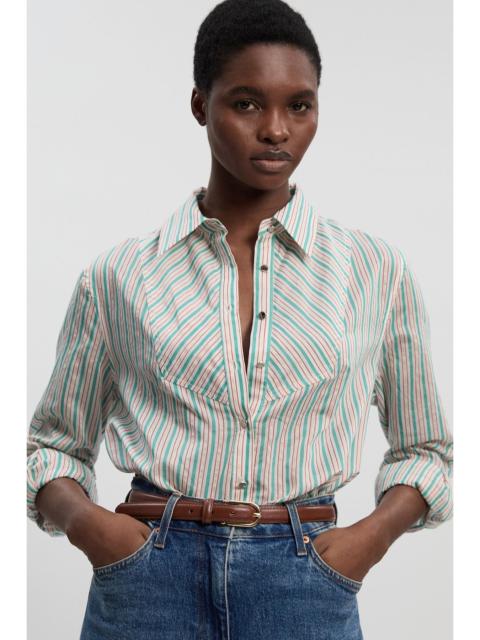 Poplin Stripe BIb Woven Shirt
