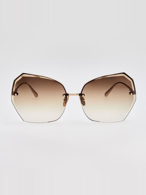 Lila Sunglasses in Mocha and Gold