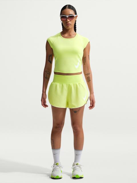 Nike Tempo Flow Swoosh Women's Dri-FIT Mid-Rise Brief-Lined Running Shorts