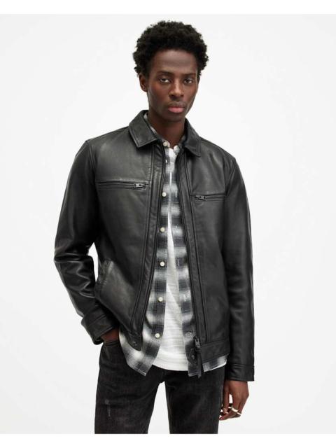 LUCK SLIM FRONT ZIP UP LEATHER JACKET