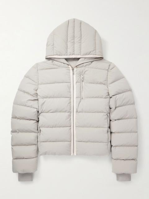 Quilted Shell Hooded Down Jacket Light gray