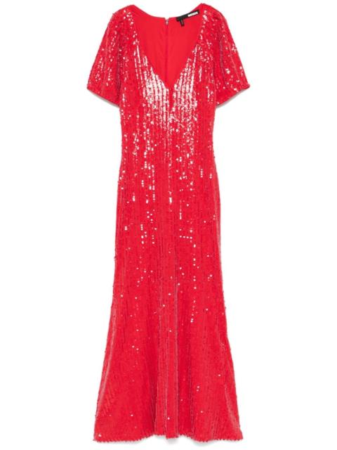 sequins V-neck midi dress