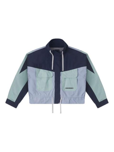 (WMNS) Converse Long Sleeve Short Fit Cargo Windproof Jacket 'Blue' 10026915-A02