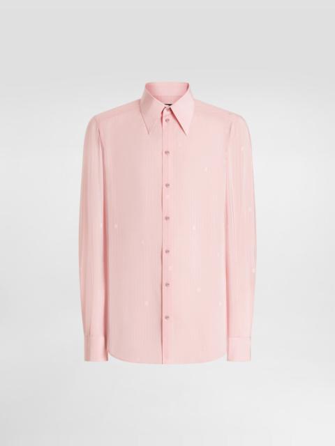 Gold shirt in silk jacquard