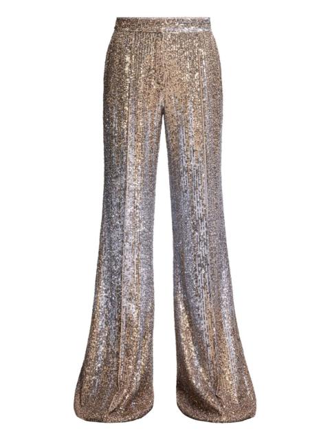 sequin-embroidered trousers