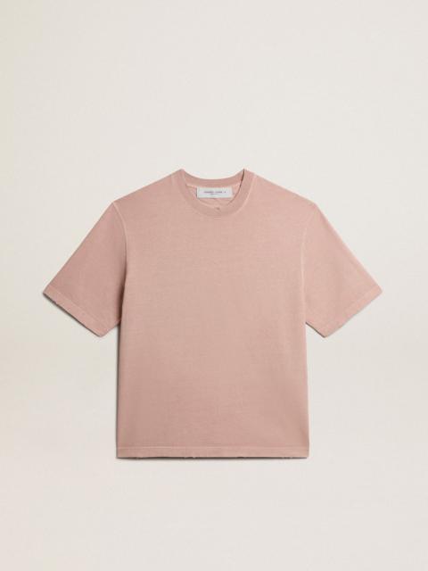 Powder-pink T-shirt with reverse logo on the back - Asian fit