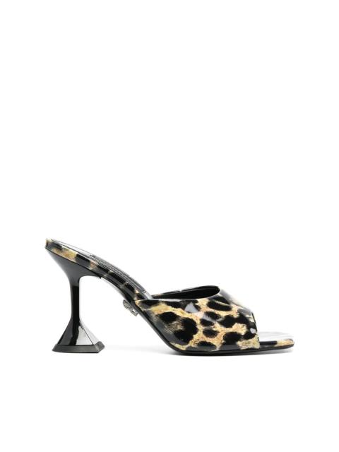 leopard-print square-toe sandals