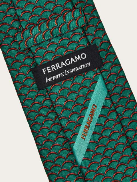 Archi print silk tie