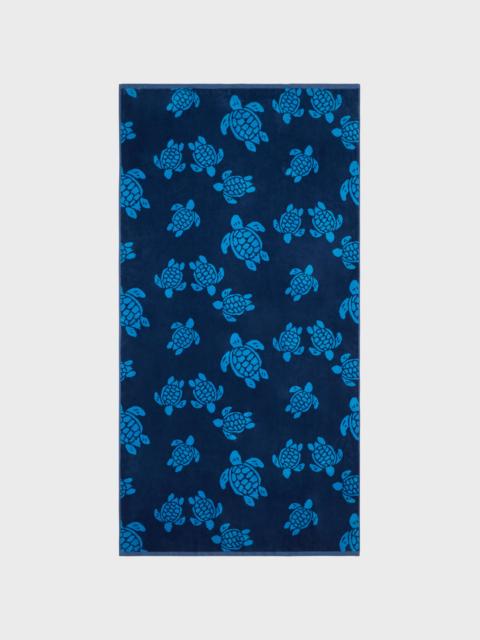 ORGANIC COTTON BEACH TOWEL RONDE DES TORTUES JACQUARD