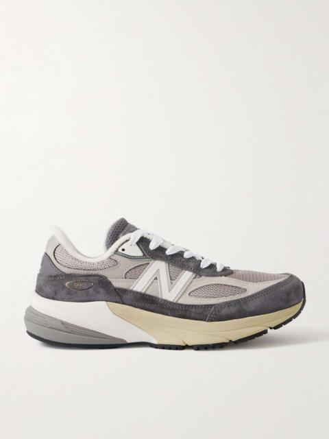990v6 Leather-Trimmed Suede and Mesh Sneakers