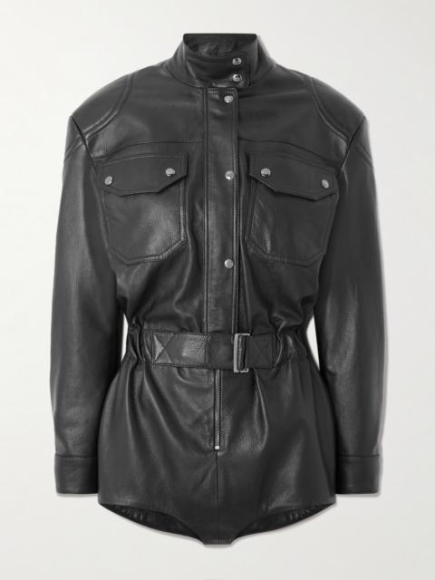 Belted Leather Playsuit