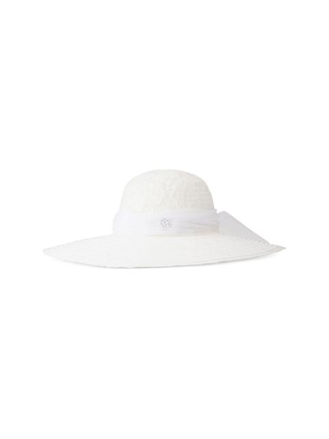 Blanche floral-embroidered sun hat