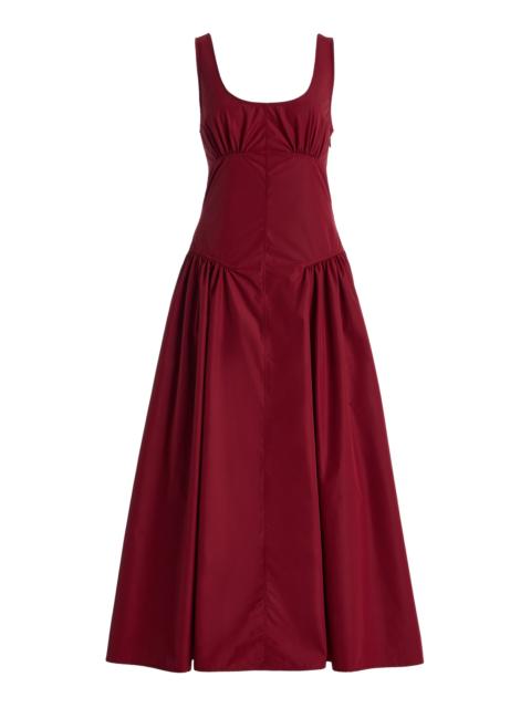 Kendall Tech-Cotton Midi Dress burgundy