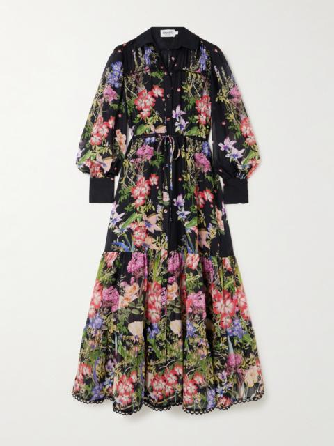 Lotus Floral-print Cotton-blend Voile Maxi Shirt Dress