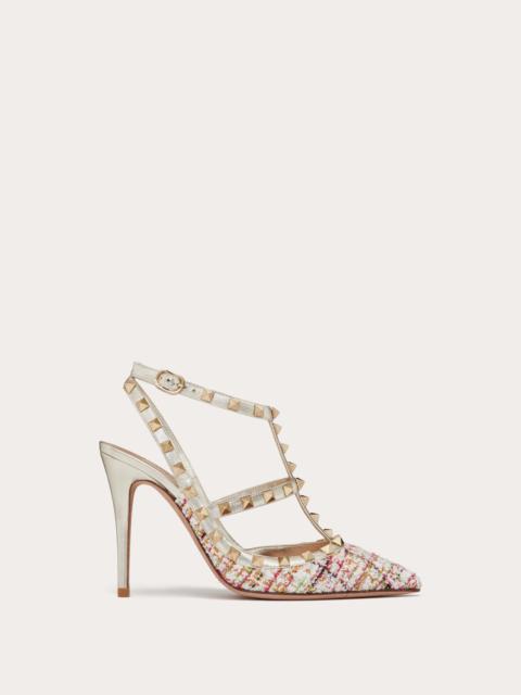 ROCKSTUD TWEED PUMP WITH STRAPS 100MM